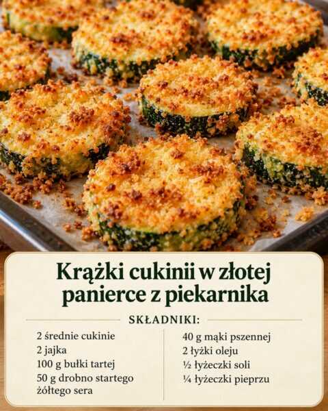 Krążki cukinii w złotej panierce z piekarnika
