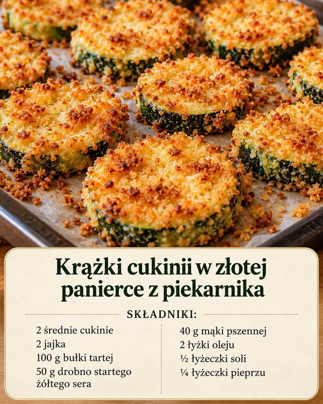 Krążki cukinii w złotej panierce z piekarnika