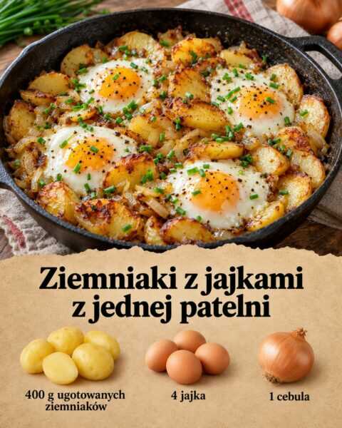 Ziemniaki z jajkami z jednej patelni