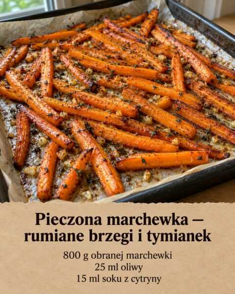 Pieczona marchewka — rumiane brzegi i tymianek