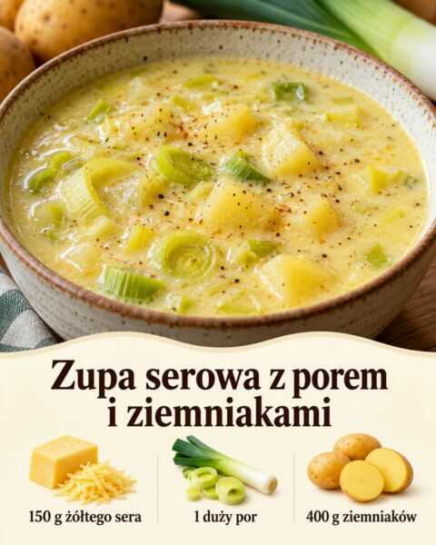 Zupa serowa z porem i ziemniakami