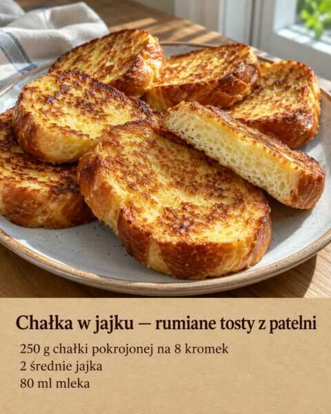 Chałka w jajku — rumiane tosty z patelni