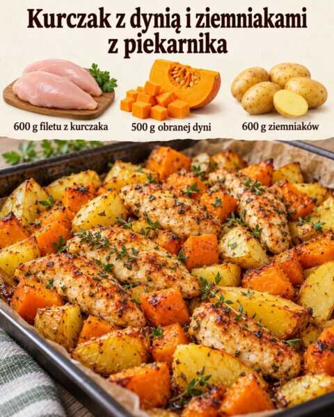 Kurczak z dynią i ziemniakami z piekarnika