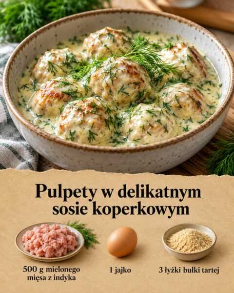 Pulpety w delikatnym sosie koperkowym
