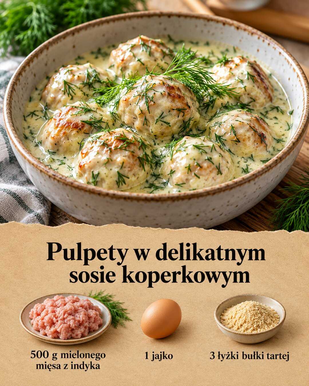 Pulpety w delikatnym sosie koperkowym