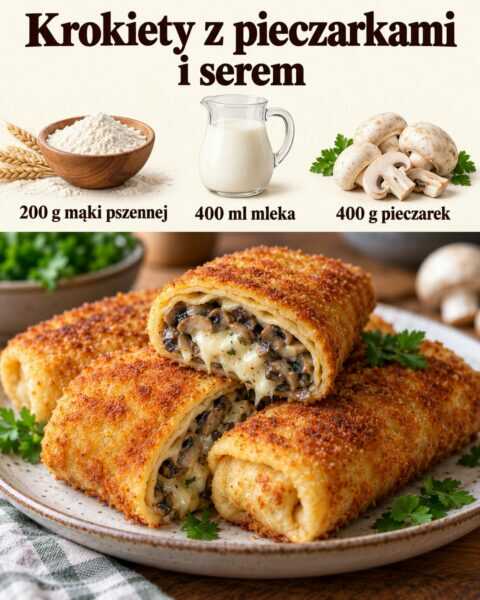 Krokiety z pieczarkami i serem