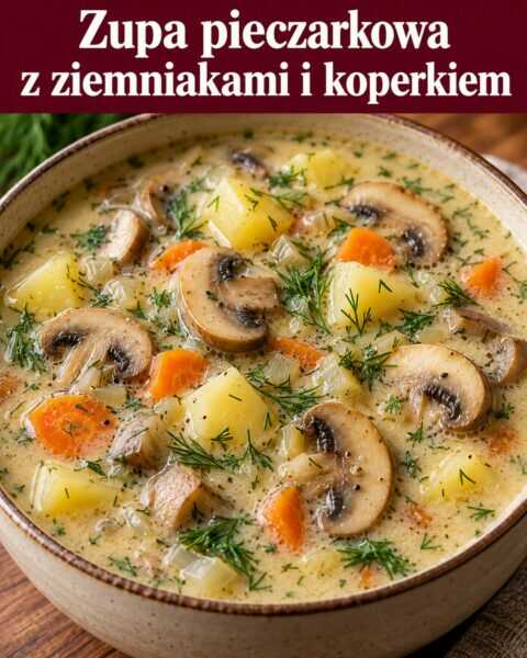 Zupa pieczarkowa z ziemniakami i koperkiem