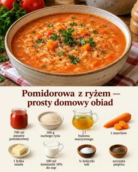 Pomidorowa z ryżem — prosty domowy obiad