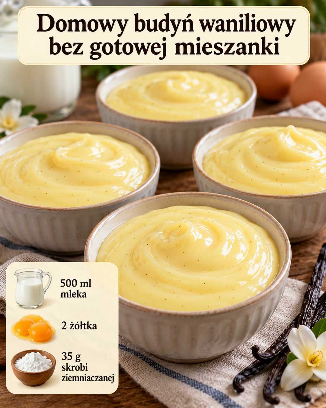 Domowy budyń waniliowy bez gotowej mieszanki