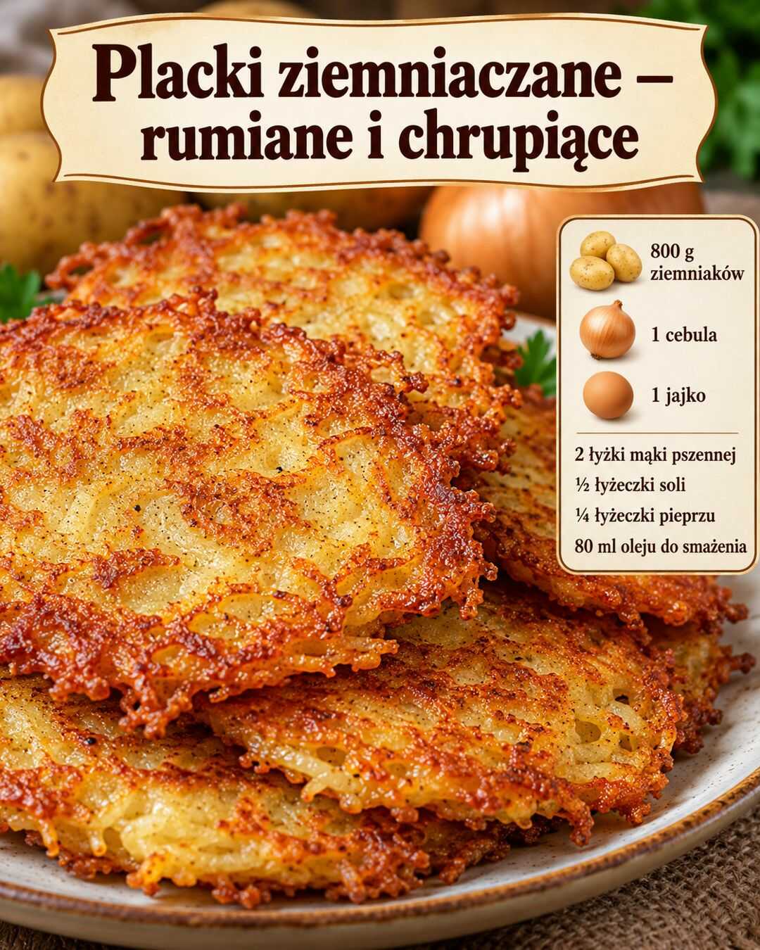 Placki ziemniaczane — rumiane i chrupiące