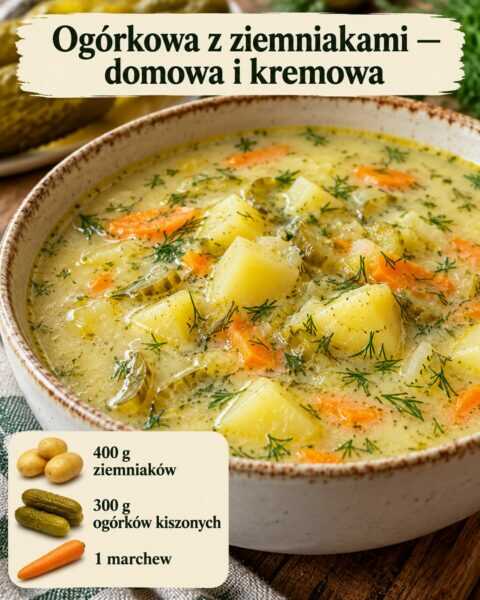 Ogórkowa z ziemniakami — domowa i kremowa