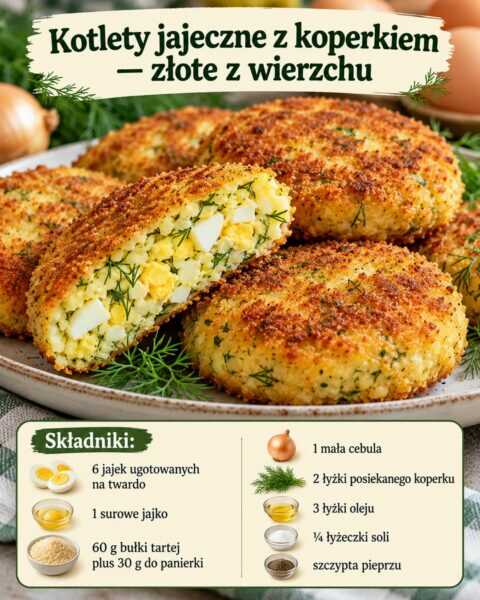 Kotlety jajeczne z koperkiem — złote z wierzchu
