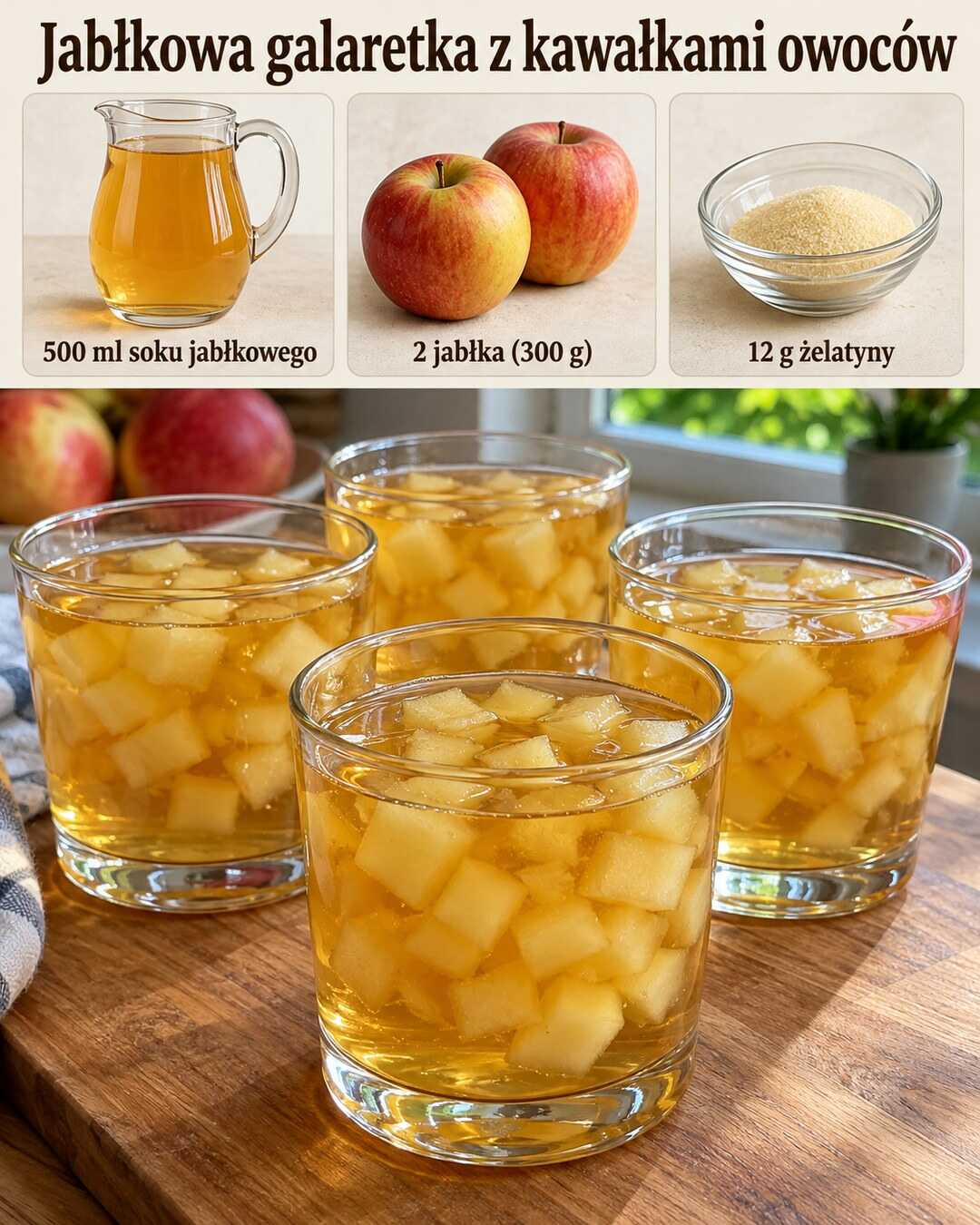 Jabłkowa galaretka z kawałkami owoców